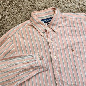 Polo Ralph Lauren Vtg. Oxford Button Down Dress Shirt Men's M Medium 15.5" Euc